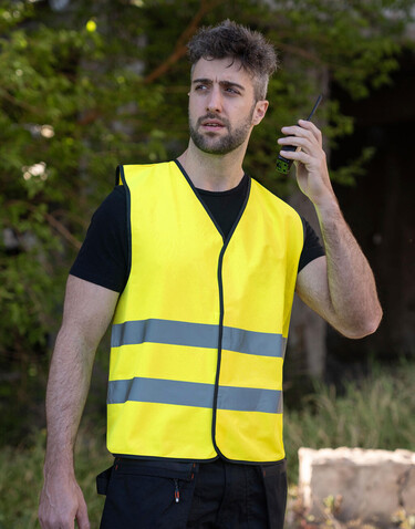 Korntex 2-Band Safety Vest Soltau, Orange, S/M bedrucken, Art.-Nr. 429134103