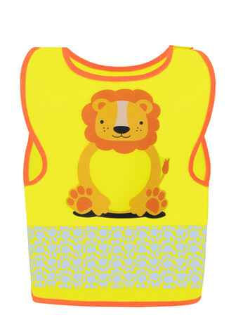 Korntex Children`s Safety Vest Funtastic Wildlife, Lion Yellow, 2XS bedrucken, Art.-Nr. 431138001 Korntex Children`s Safety Vest Funtastic Wildlife, Lion Yellow, 2XS bedrucken, Art.-Nr. 431138001