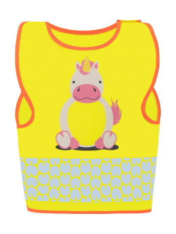 Korntex Children`s Safety Vest Funtastic Wildlife, Unicorn Yellow, 2XS bedrucken, Art.-Nr. 431138011