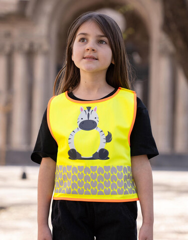 Korntex Children`s Safety Vest Funtastic Wildlife, Lion Yellow, 2XS bedrucken, Art.-Nr. 431138001 Korntex Children`s Safety Vest Funtastic Wildlife, Lion Yellow, 2XS bedrucken, Art.-Nr. 431138001
