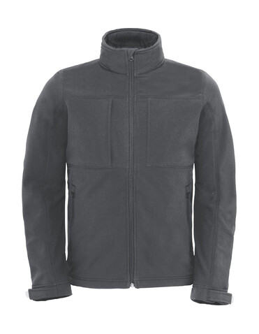 B &amp; C Hooded Softshell/men, Dark Grey, S bedrucken, Art.-Nr. 431421283