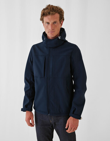 B &amp; C Hooded Softshell/men, White, S bedrucken, Art.-Nr. 431420003