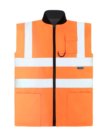 Korntex Hi-Vis Reversible Bodywarmer „Ural“, Orange, 3XL bedrucken, Art.-Nr. 434134107