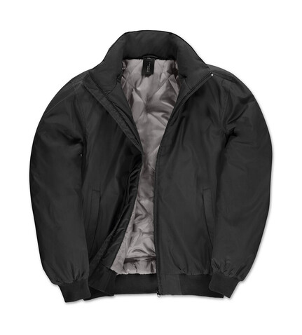 B &amp; C Crew Bomber/men Jacket, Black/Warm Grey, 2XL bedrucken, Art.-Nr. 434421537