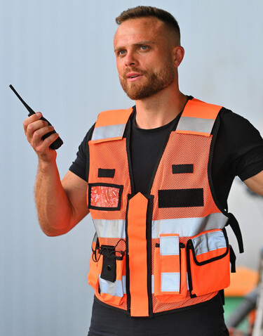Korntex Mesh Tactical Vest „Sparta“, Orange, M/XL bedrucken, Art.-Nr. 435134103