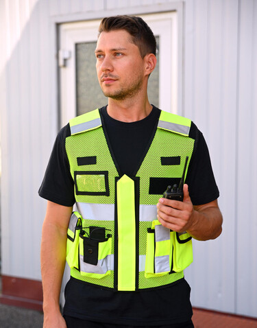 Korntex Mesh Tactical Vest „Sparta“, Black, M/XL bedrucken, Art.-Nr. 435131013