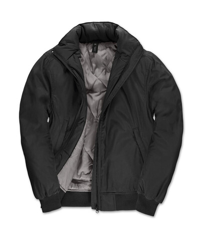 B &amp; C Crew Bomber/women Jacket, Black/Warm Grey, XS bedrucken, Art.-Nr. 435421532