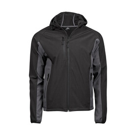 Tee Jays Hooded Lightweight Performance Softshell, Black/Dark Grey, 2XL bedrucken, Art.-Nr. 435541536 Tee Jays Hooded Lightweight Performance Softshell, Black/Dark Grey, 2XL bedrucken, Art.-Nr. 435541536