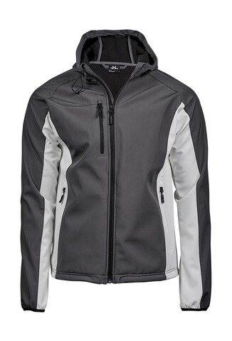 Tee Jays Hooded Lightweight Performance Softshell, Dark Grey/Off White, 3XL bedrucken, Art.-Nr. 435541637 Tee Jays Hooded Lightweight Performance Softshell, Dark Grey/Off White, 3XL bedrucken, Art.-Nr. 435541637