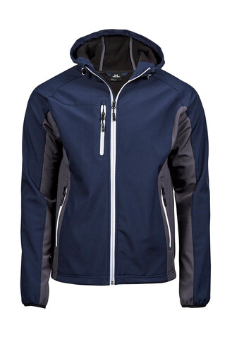 Tee Jays Hooded Lightweight Performance Softshell, Black/Dark Grey, 2XL bedrucken, Art.-Nr. 435541536
