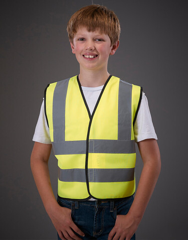 Yoko Kids Fluo 2 Band + Brace Waistcoat, Fluo Orange, 4-6 (S) bedrucken, Art.-Nr. 435774052