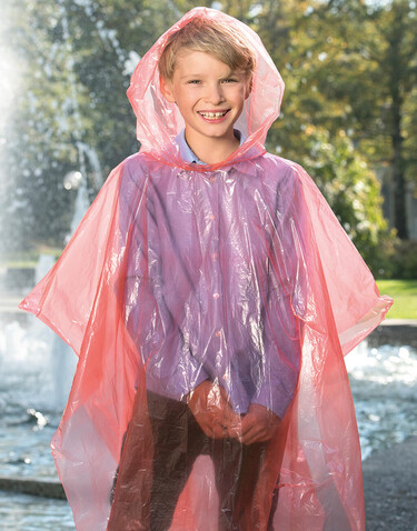 Korntex Disposable Raining Poncho „Sumatra“ for Children, Transparent, One Size bedrucken, Art.-Nr. 437130100