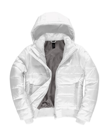 B &amp; C Superhood/women Jacket, White/Warm Grey, XL bedrucken, Art.-Nr. 439420726