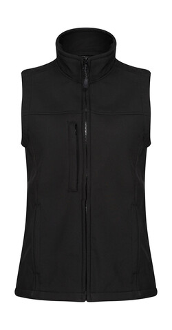 Regatta Ladies` Flux Softshell Bodywarmer, Black/Black, 10 (36) bedrucken, Art.-Nr. 444171523