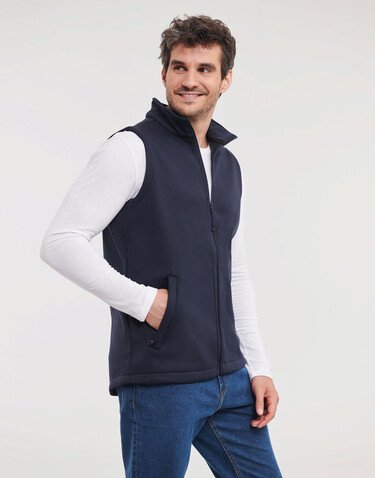 Russell Europe Men`s Smart Softshell Gilet, Black, XS bedrucken, Art.-Nr. 445001012