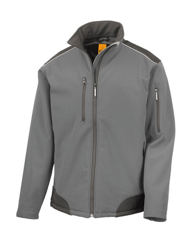 Result Ripstop Softshell Work Jacket, Grey/Black, S bedrucken, Art.-Nr. 447331483