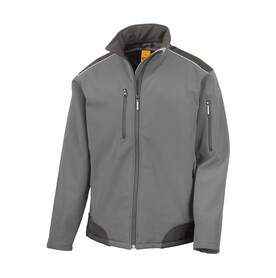 Result Ripstop Softshell Work Jacket, Grey/Black, S bedrucken, Art.-Nr. 447331483