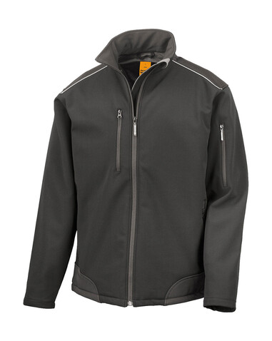 Result Ripstop Softshell Work Jacket, Black/Black, 3XL bedrucken, Art.-Nr. 447331778