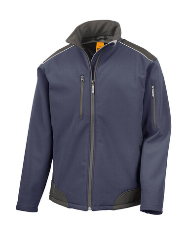 Result Ripstop Softshell Work Jacket, Navy/Black, 2XL bedrucken, Art.-Nr. 447332407