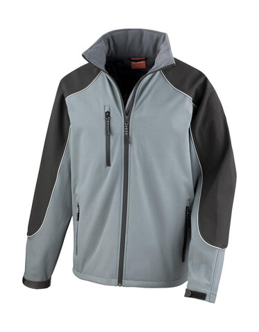 Result Ice Fell Hooded Softshell Jacket, Grey/Black, XS bedrucken, Art.-Nr. 448331482