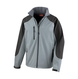 Result Ice Fell Hooded Softshell Jacket, Grey/Black, XS bedrucken, Art.-Nr. 448331482