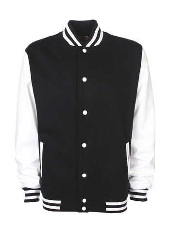 FDM Varsity Jacket, Black/White, 2XL bedrucken, Art.-Nr. 455551507