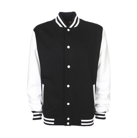 FDM Varsity Jacket, Black/White, XS bedrucken, Art.-Nr. 455551502