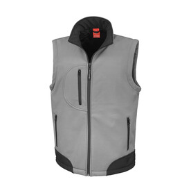 Result Softshell Bodywarmer, Workguard Grey/Black, S bedrucken, Art.-Nr. 459331103