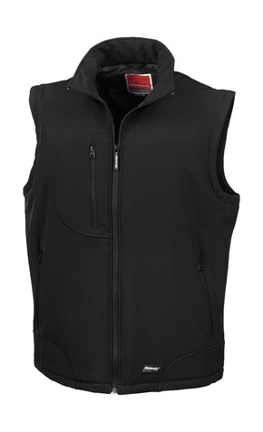 Result Softshell Bodywarmer, Black/Black, M bedrucken, Art.-Nr. 459331774
