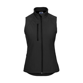 Russell Europe Ladies` Softshell Gilet, Black, XS bedrucken, Art.-Nr. 460001012