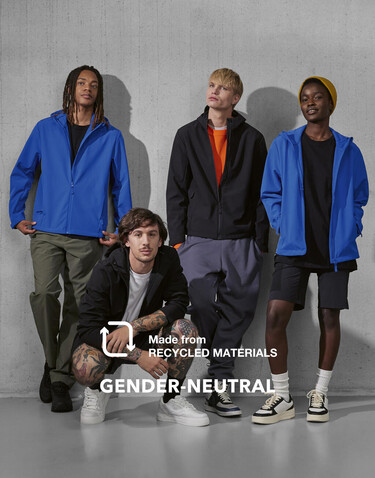 B &amp; C Reset 3Lr Hooded Softshell, Black, 4XL bedrucken, Art.-Nr. 460421018