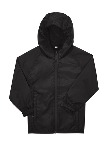 B &amp; C #Reset Windbreaker /kids, Black, 7/8 (122/128) bedrucken, Art.-Nr. 465421015
