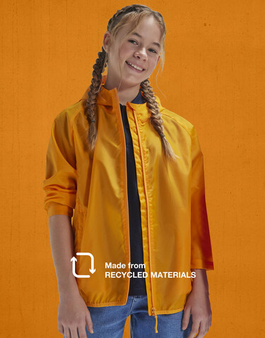 B &amp; C #Reset Windbreaker /kids, Meta Orange, 12/13 (152/161) bedrucken, Art.-Nr. 465424447