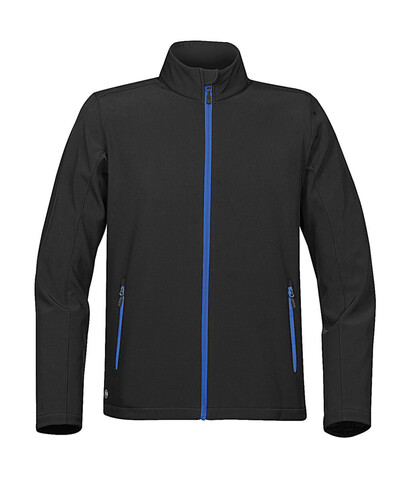 StormTech Orbiter Softshell Jacket, Black/Azure, L bedrucken, Art.-Nr. 468181785