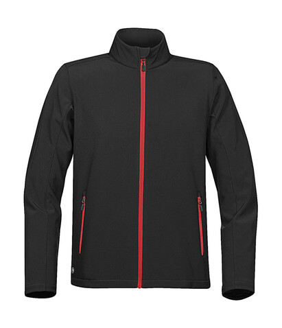 StormTech Orbiter Softshell Jacket, Black/Bright Red, XL bedrucken, Art.-Nr. 468181796