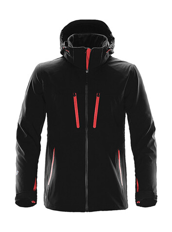 StormTech Patrol Softshell Jacket, Black/Bright Red, L bedrucken, Art.-Nr. 477181795