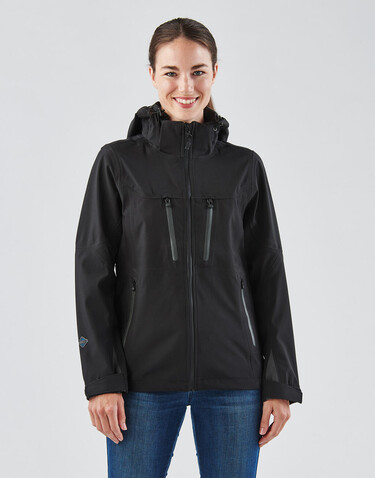StormTech Women`s Patrol Softshell Jacket, Black/Carbon, 2XL bedrucken, Art.-Nr. 478181727