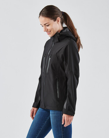 StormTech Women`s Patrol Softshell Jacket, Black/Carbon, XL bedrucken, Art.-Nr. 478181726