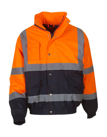 Yoko Fluo 2-Tone Bomber Jacket, Fluo Orange/Navy, S bedrucken, Art.-Nr. 482774523