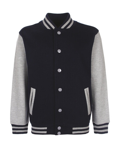 FDM Junior Varsity Jacket, Navy/Sport Grey, 3-4 (104) bedrucken, Art.-Nr. 488552743
