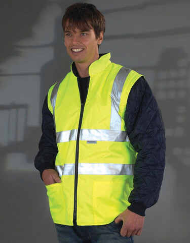 Yoko Fluo Quilted Jacket with Zip-Off Sleeves, Fluo Orange, S bedrucken, Art.-Nr. 495774053