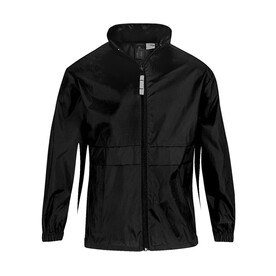 B & C Sirocco/kids Windbreaker, Black, 3/4 (98/104) bedrucken, Art.-Nr. 498421013 B & C Sirocco/kids Windbreaker, Black, 3/4 (98/104) bedrucken, Art.-Nr. 498421013