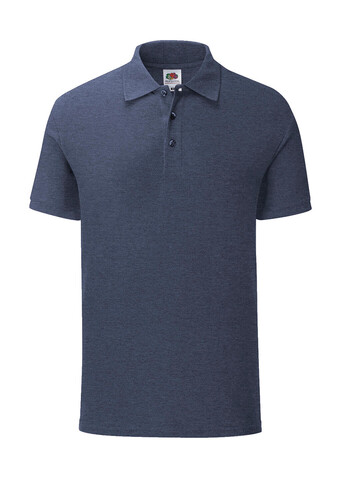 Fruit of the Loom Iconic Polo, Heather Navy, L bedrucken, Art.-Nr. 500012045