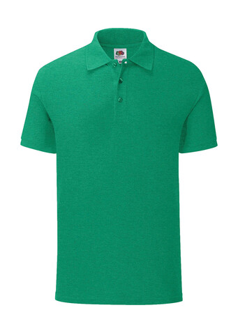 Fruit of the Loom Iconic Polo, Heather Green, 3XL bedrucken, Art.-Nr. 500015158