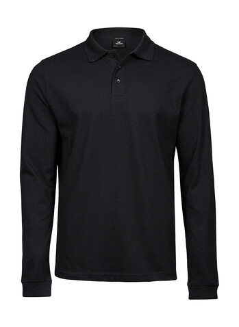 Tee Jays Luxury LS Stretch Polo, Black, S bedrucken, Art.-Nr. 501541013