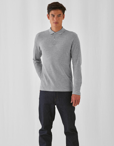 B &amp; C ID.001 LSL Polo, Bottle Green, 2XL bedrucken, Art.-Nr. 502425407