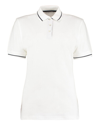 Kustom Kit Women`s St. Mellion Polo, White/Red, M bedrucken, Art.-Nr. 503110573