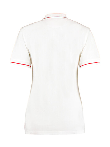 Kustom Kit Women`s St. Mellion Polo, White/Red, 3XL bedrucken, Art.-Nr. 503110577