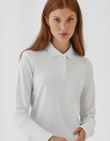 B &amp; C ID.001 LSL /women Polo, White, XS bedrucken, Art.-Nr. 503420002