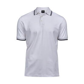 Tee Jays Luxury Stripe Stretch Polo, White/Navy, S bedrucken, Art.-Nr. 507540522 Tee Jays Luxury Stripe Stretch Polo, White/Navy, S bedrucken, Art.-Nr. 507540522